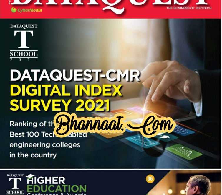 Data quest Magazine November -December 2021 pdf download Data quest Magazine pdf cyber media 2021 download Data quest- CMR digital index survey 2021 pdf