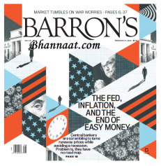 Barrons Magazine 21 February 2022 pdf Barrons 2022 pdf Barrons magazine international edition pdf barron’s magazine pdf End of Easy Money PDF