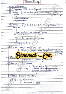 Modern history summary handwritten notes pdf आधुनिक इतिहास सारांश notes pdf modern history summary notes for competitive exams pdf