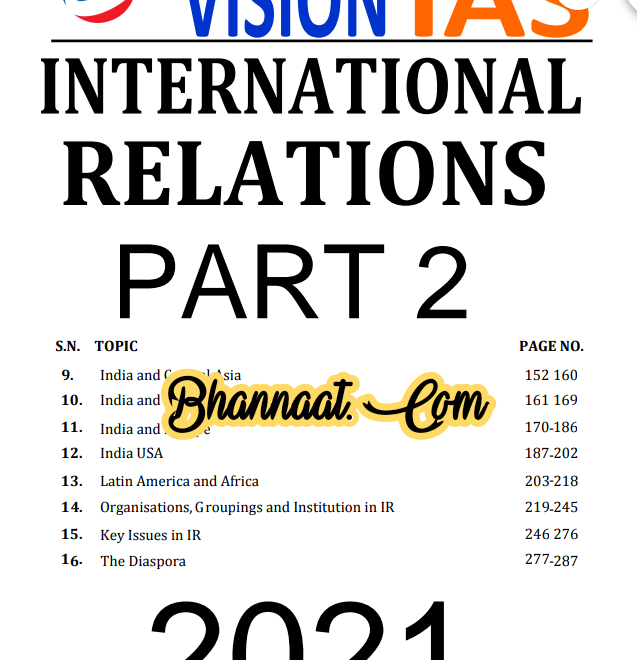 Vision IAS International relations Part- 2 pdf Vision ias International relations notes 2021 pdf Vision ias International relations UPSC CSE Free material optimistic ias pdf