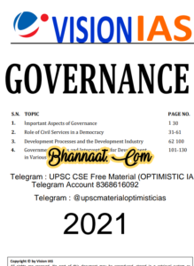 Vision IAS Governance 2021 pdf Vision ias Governance upsc notes 2021 pdf Vision ias Governance UPSC CSE Free material optimistic ias pdf