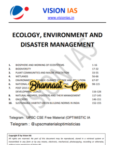 Vision IAS Ecology Environment And Disaster Management pdf Vision IAS ecology environment and disaster management UPSC notes pdf vision IAS upsc cse free material pdf