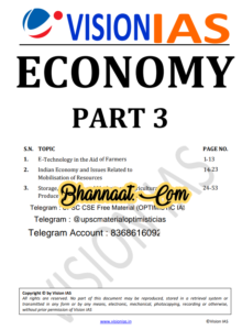 Vision IAS Economy Part -3 2021 pdf vision IAS Economy upsc notes download pdf Vision ias economy upsc cse free material optimistic ias pdf