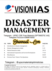 Vision IAS Disaster Management 2021 pdf vision IAS Disaster Management upsc notes download pdf Vision ias disaster management upsc cse free material optimistic ias pdf
