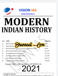 Vision IAS Modern Indian History 2021 pdf vision IAS modern Indian history upsc notes download pdf Vision ias modern Indian history upsc cse free material optimistic ias pdf