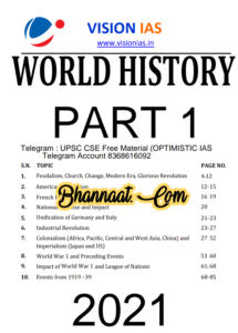 Vision IAS World History Part-1 2021 pdf vision IAS World History Part-1 upsc notes download pdf Vision ias World History Part-1 upsc cse free material optimistic ias pdf