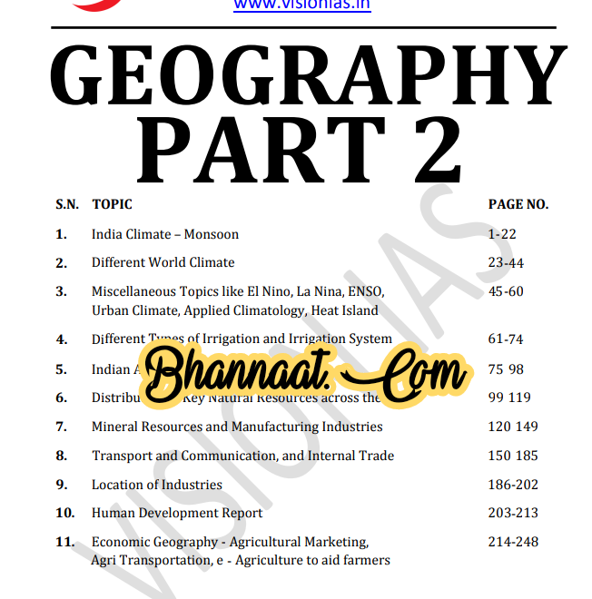 Vision IAS Indian Geography Part-2 2021 pdf vision IAS Indian Geography Part-2 upsc notes download pdf Vision IAS Indian Geography Part-2 upsc cse free material optimistic ias pdf