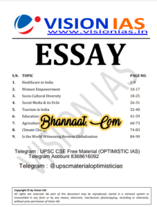 Vision IAS Essay 2021 pdf vision IAS Essay upsc notes download pdf Vision IAS Essay upsc cse free material optimistic ias pdf