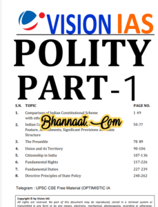 Vision IAS Polity Part-1 2021 pdf, vision ias polity UPSC CSE Free Material pdf, vision ias polity current affairs & notes for UPSC exam pdf