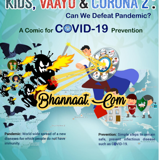 Kids Vaayu & Corona-2 comics english pdf A comics For Covid-19 Awareness pdf Kids Vaayu & Corona-2 Who wins the fights comics pdf