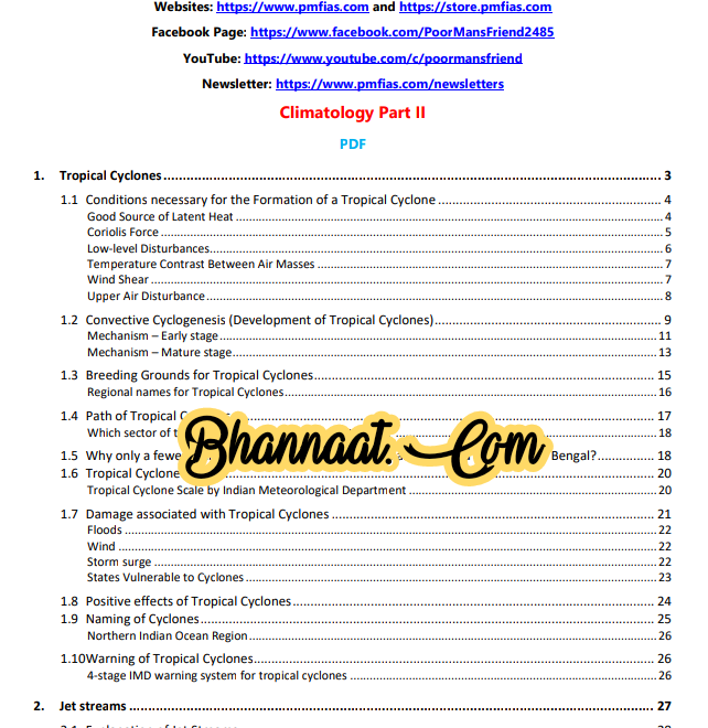 PMF IAS climatology Part -II free download pdf PMF IAS climatology for general studies upsc civil services exam pdf PMF IAS climatology upsc notes pdf