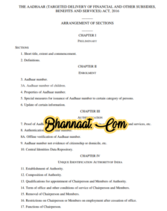 Aadhar act 2016 as amended free download pdf Aadhar (Targeted Delivery of Financial and Other Subsidies Benefits and Services pdf Aadhar act 2016 as rules and regulations pdf 