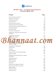 Chemistry Master pdf JEE Main 2021-19 Chapter wise pdf Chemistry JEE Main 2021-2019 chapterwise QAS For JEE Mains & Advance Features Covered All Question of JEE Mains (2021-19) Solutions of All Questiones credit by Anup Gupta sir free Chemistry master JEE relevant material pdf